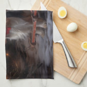 チェサピーク・ベイ・テリア雪そりのクリスマス キッチンタオル (四つ折り)