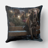 チェサピーク・ベイ・テリア雪そりのクリスマス クッション (裏面)