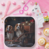 チェサピーク・ベイ・テリア雪そりのクリスマス ペーパープレート (パーティー)