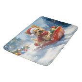チェサピーク・ベイ・テリア・ドッグのスレッジ・クリスマス バスマット (アングル)