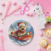 チェサピーク・ベイ・テリア・ドッグのスレッジ・クリスマス ペーパープレート (パーティー)