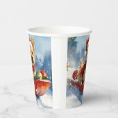 チェサピーク・ベイ・テリア・ドッグのスレッジ・クリスマス 紙コップ (右)