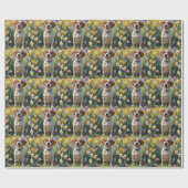 チェサピーク・ベイ・テリア 春の花の絵画 ラッピングペーパー (フラット)