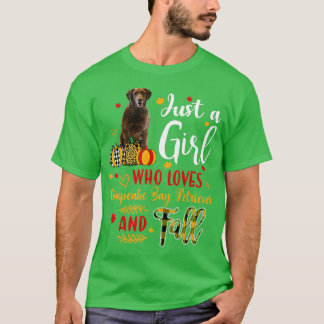 チェサピーク・レトリーバーとファルを愛する女の子 Tシャツ