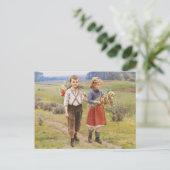 チェザーパテイン、1895 "子供たちが家に帰る" ポストカード (スタンド正面)