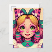 チェシャの猫耳のアリス ポストカード (正面/裏面)