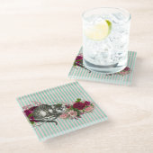 チェシャファンシーキャットコラージュ ガラスコースター (アングル)