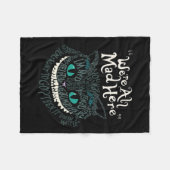 チェシャーアリス猫ここにいる全不機嫌ワンダーランド フリースブランケット (正面(横))