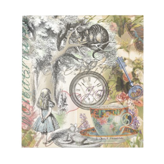 チェシャーキャットアリスワンダーランドクラシック ノートパッド (正面)