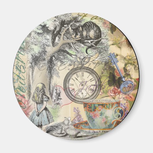 チェシャーキャットアリスワンダーランドクラシック マグネット (正面)