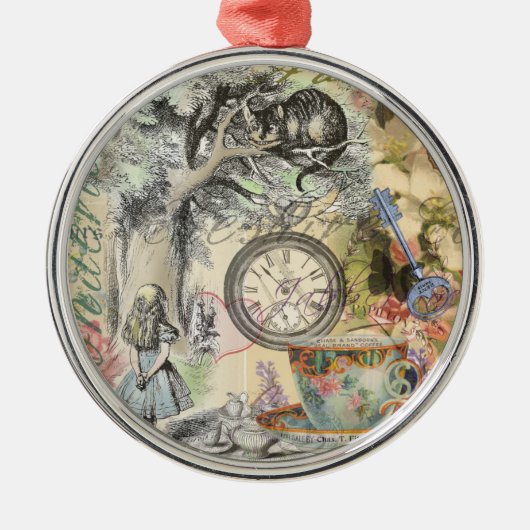 チェシャーキャットアリスワンダーランドクラシック メタルオーナメント (正面)