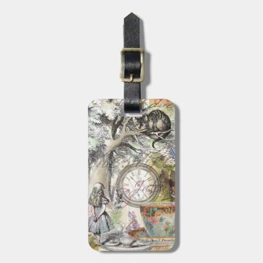 チェシャーキャットアリスワンダーランドクラシック ラゲッジタグ (正面縦)