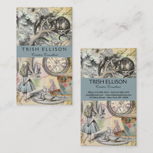 チェシャーキャットアリスワンダーランドクラシック 名刺 (正面/裏面)