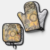 チェシャーキャットアリスワンダーランドクラシック 鍋つかみ&鍋敷きセット (正面/裏面)
