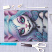 チェシャーキャットガールワンダーランドデクページ紙 薄葉紙 (クラフト)