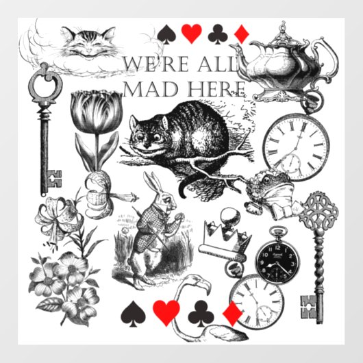 チェシャーキャットクラシックアリスin wonderland不機嫌 ウィンドウサイン (シート)