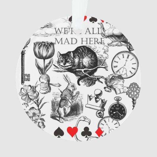 チェシャーキャットクラシックアリスin wonderland不機嫌 オーナメント (正面)