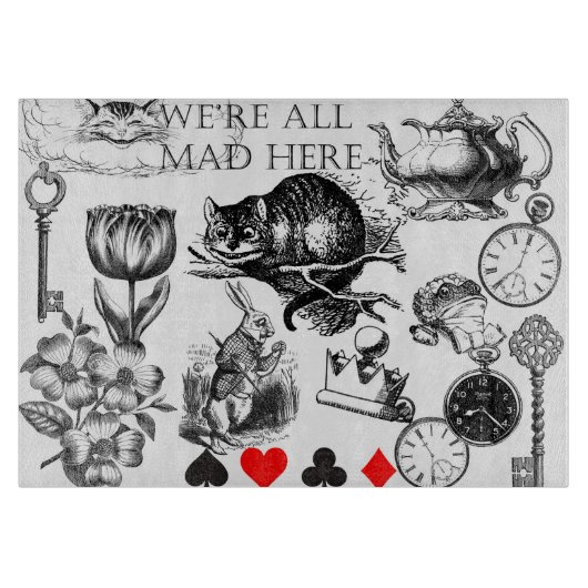 チェシャーキャットクラシックアリスin wonderland不機嫌 カッティングボード (正面)