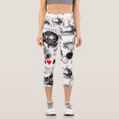 チェシャーキャットクラシックアリスin wonderland不機嫌 カプリレギンス (正面)