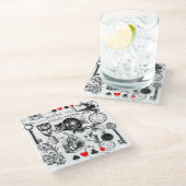 チェシャーキャットクラシックアリスin wonderland不機嫌 ガラスコースター (アングル)