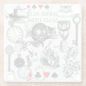 チェシャーキャットクラシックアリスin wonderland不機嫌 ガラスコースター (裏面)