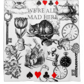 チェシャーキャットクラシックアリスin wonderland不機嫌 シャワーカーテン (正面)