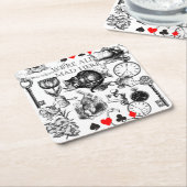 チェシャーキャットクラシックアリスin wonderland不機嫌 スクエアペーパーコースター (アングル)