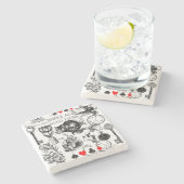 チェシャーキャットクラシックアリスin wonderland不機嫌 ストーンコースター (横)