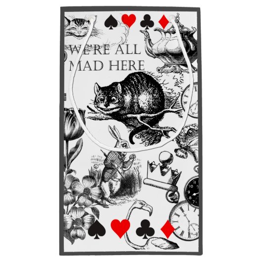 チェシャーキャットクラシックアリスin wonderland不機嫌 スモールペーパーバッグ (裏面)