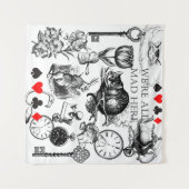 チェシャーキャットクラシックアリスin wonderland不機嫌 タペストリー (正面(横))