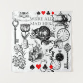 チェシャーキャットクラシックアリスin wonderland不機嫌 タペストリー (正面)