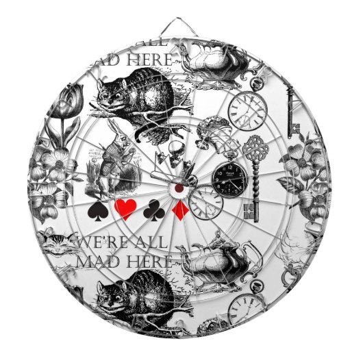 チェシャーキャットクラシックアリスin wonderland不機嫌 ダーツボード (正面)