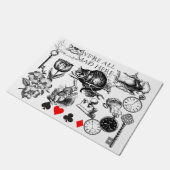 チェシャーキャットクラシックアリスin wonderland不機嫌 ドアマット (アングル)