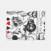 チェシャーキャットクラシックアリスin wonderland不機嫌 フリースブランケット (正面(横))