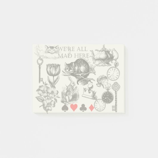 チェシャーキャットクラシックアリスin wonderland不機嫌 ポストイット (正面)