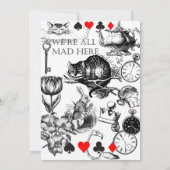 チェシャーキャットクラシックアリスin wonderland不機嫌 招待状 (裏面)
