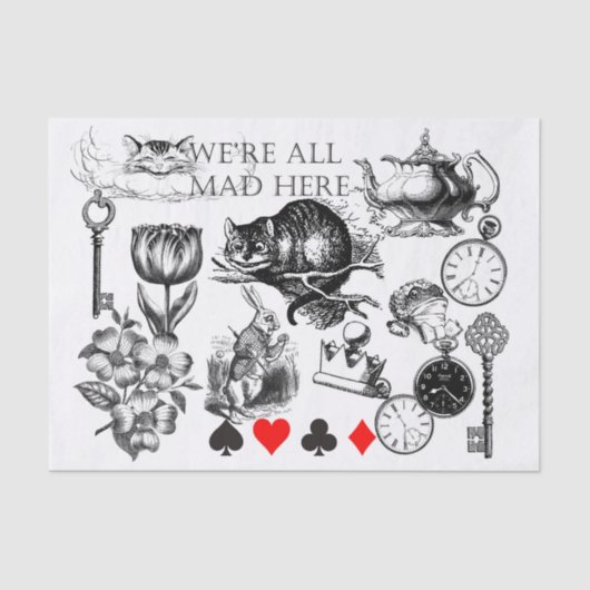 チェシャーキャットクラシックアリスin wonderland不機嫌 薄葉紙 (正面)