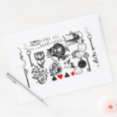 チェシャーキャットクラシックアリスin wonderland不機嫌 長方形シール (封筒)