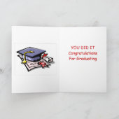 チェシャーキャットグリン – 卒業カード カード (内部)