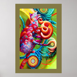 チェシャーキャットピーコックドリーサイケデリックムポップ・アートの ポスター