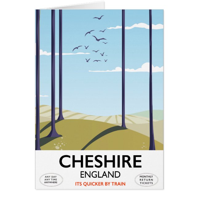 チェシャー州イギリス旅行ポスター (正面)