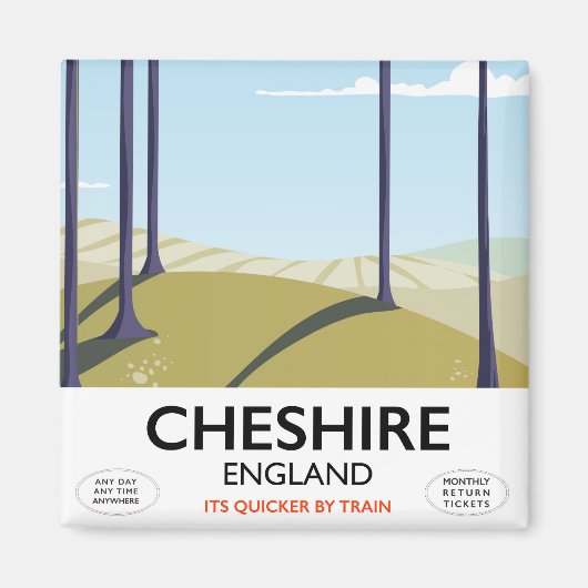 チェシャー州イギリス旅行ポスター マグネット (正面)