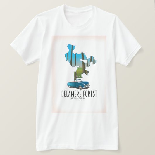 チェシャー州ディラマー森林 イングランド 地図 Tシャツ (デザイン正面)