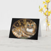 "チェシャー時計"の挨拶状 カード (黄色い花)