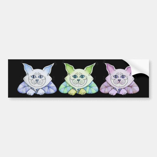 チェシャー猫のバンパーステッカー バンパーステッカー (正面)