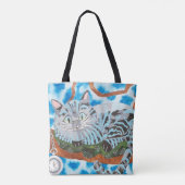 チェシャー猫の中型のトートバック トートバッグ (裏面)