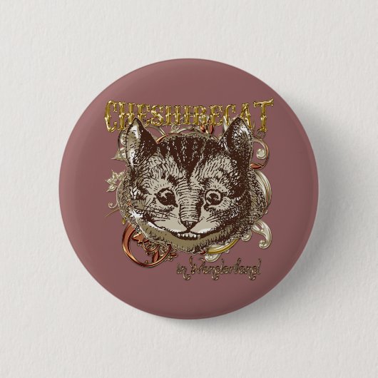 チェシャー猫のCarnivaleのスタイル(金ゴールド版) 缶バッジ (正面)