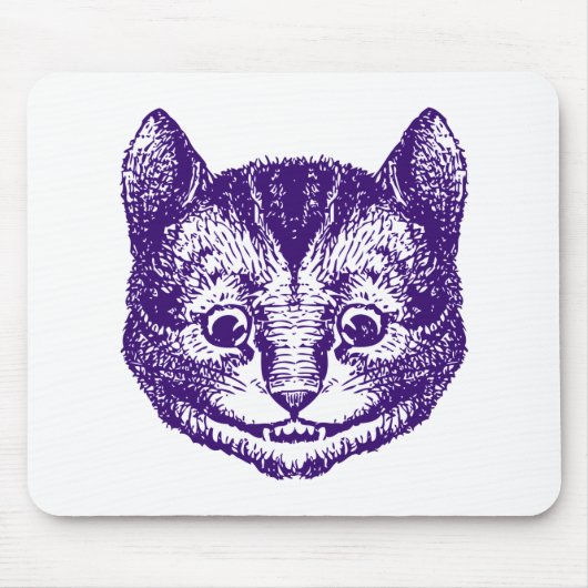 チェシャー猫は紫色にインクをしみ込ませました マウスパッド (正面)