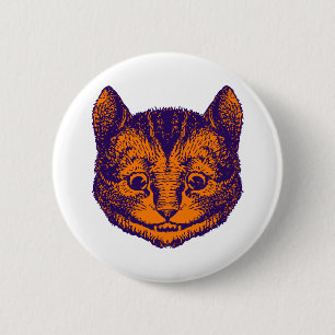 チェシャー猫は紫色のオレンジにインクをしみ込ませました 缶バッジ