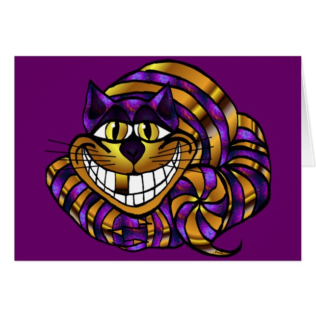 チェシャー金猫の空白のなカード (正面横)